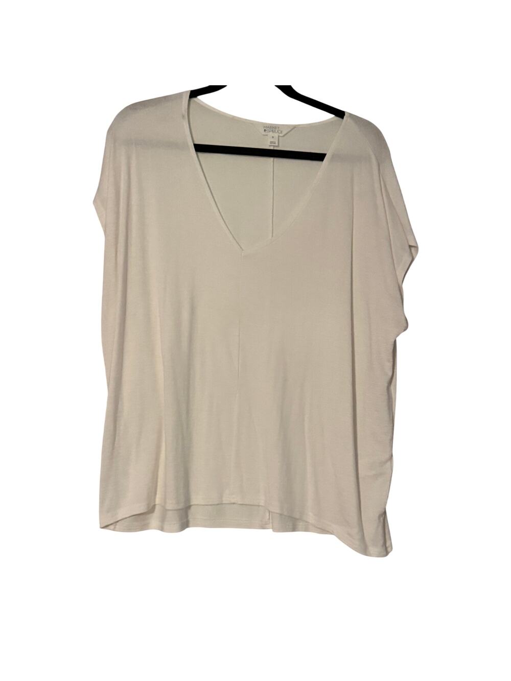 Market & Spruce Women's XL Ivory V-Neck Dolman Sleeve Knit Top Lightweight